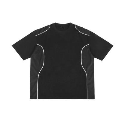 Contrast Piped Panel Unisex T-Shirt