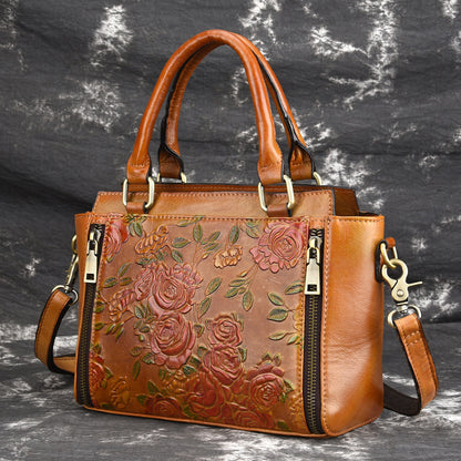 Women’s Rosewood Elegance Leather Handbag
