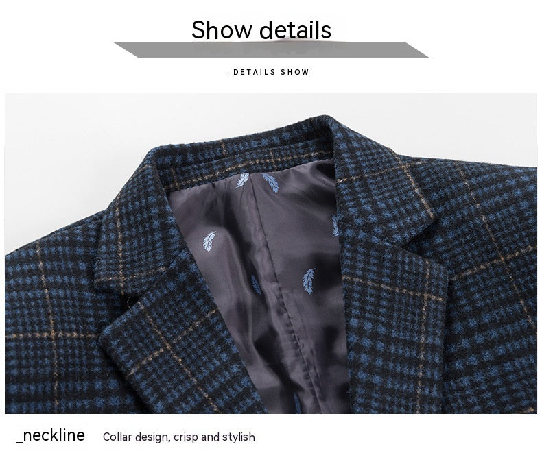 Men's Slim-fit Casual Plaid Blazer