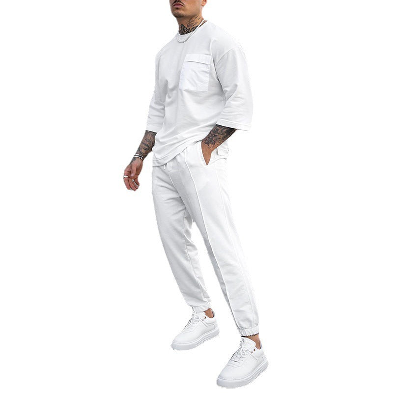 Men's Casual Short-sleeved Trousers Two-piece Suit