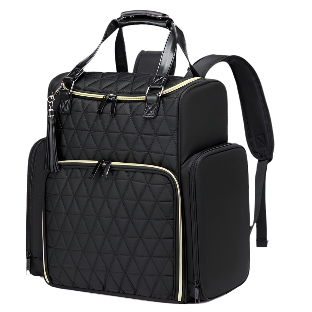 Large Capacity Nail Polish Cosmetic Double Layer Nail Art Storage Tote Shoulders Bag