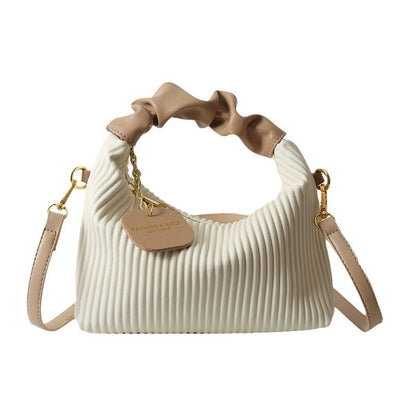 PU Leather Pleated Cloud Small Tote Bag
