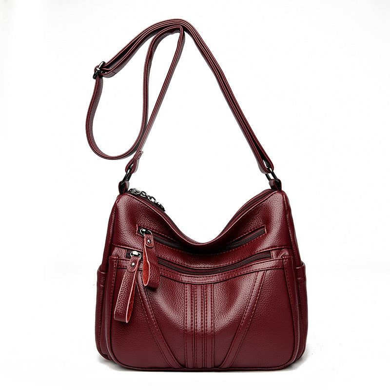 Genuine Leather Simple Shoulder Messenger Bag