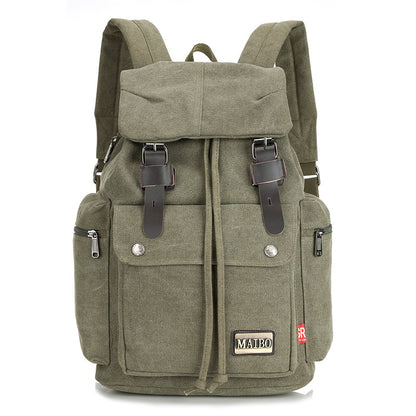 Men And Women Canvas Backpack Large-capacity Bucket