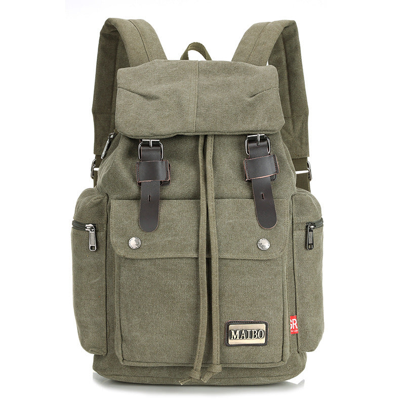 Men And Women Canvas Backpack Large-capacity Bucket