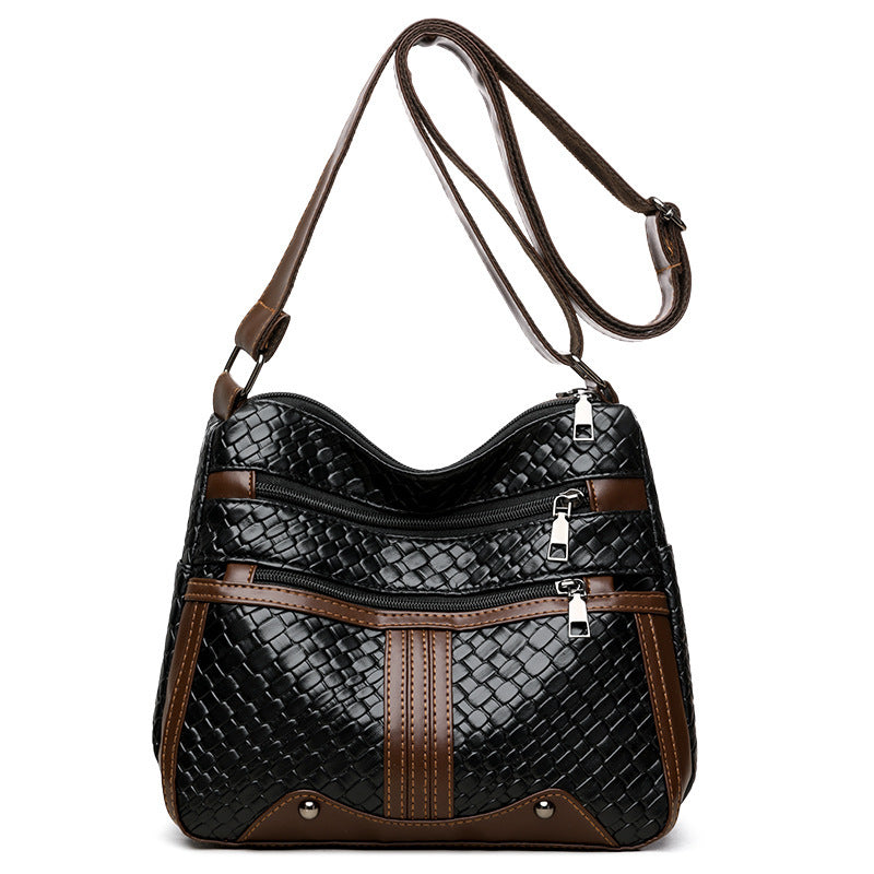 Multi-compartment Woven Single Shoulder Messenger Bag