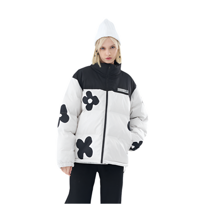 Unisex Hand-painted Flowers Windproof Jacket