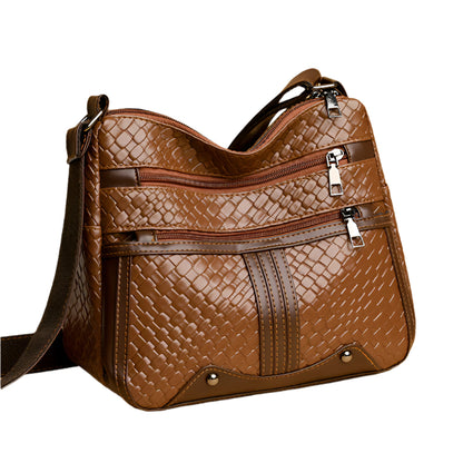 Multi-compartment Woven Single Shoulder Messenger Bag