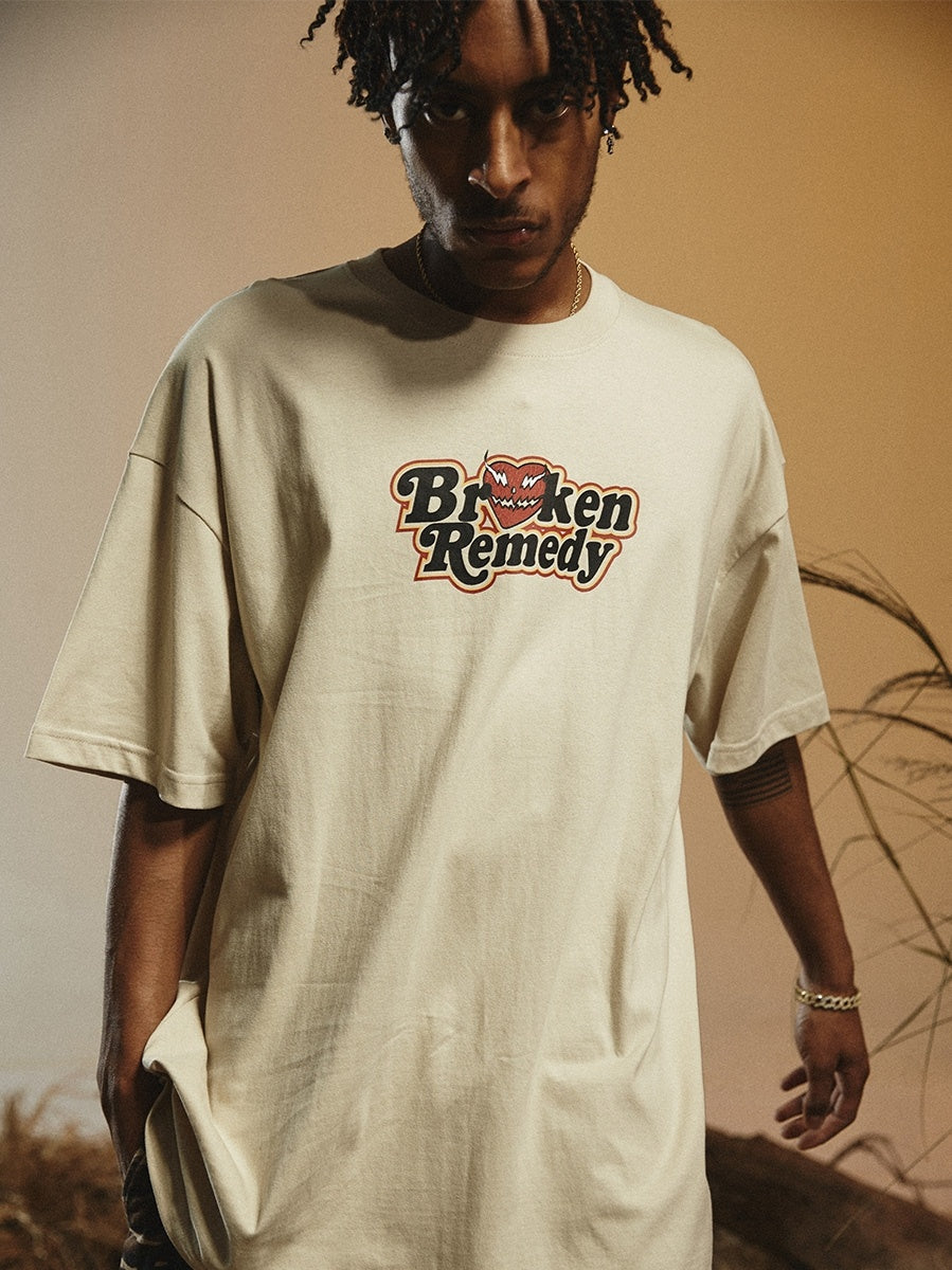 Broken Remedy Loose Short Sleeved Round Neck Men’s T-shirt