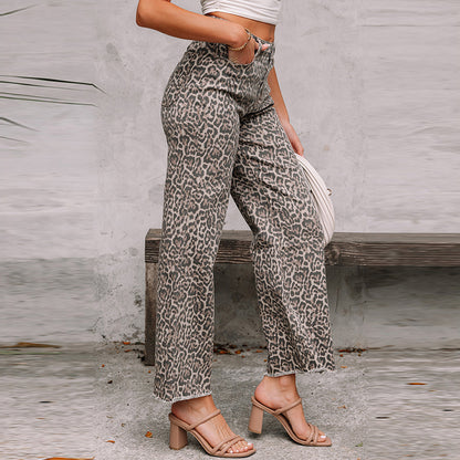 Women's High Waist Frayed Trousers
