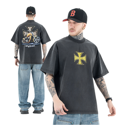 SUPER WAY F310 Graphic Cotton T-Shirt – Black