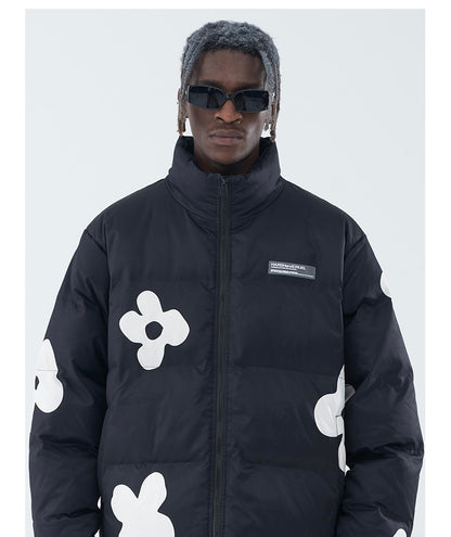 Unisex Hand-painted Flowers Windproof Jacket