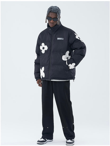 Unisex Hand-painted Flowers Windproof Jacket