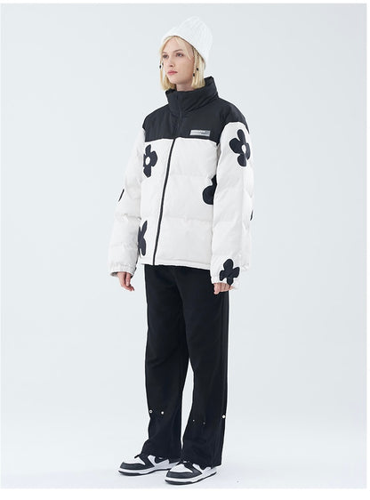 Unisex Hand-painted Flowers Windproof Jacket