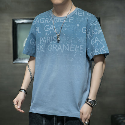 Cotton Short-sleeved Men&#039;s T-shirt Large Size Men&#039;s Fat Loose Casual Summer Half-sleeved Korean Version T-shirt Men&#039;s Bottoming Shirt T