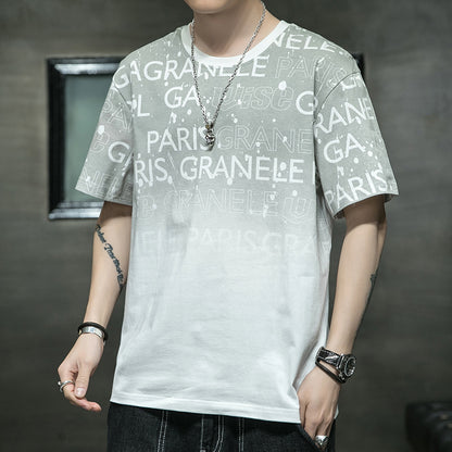 Cotton Short-sleeved Men&#039;s T-shirt Large Size Men&#039;s Fat Loose Casual Summer Half-sleeved Korean Version T-shirt Men&#039;s Bottoming Shirt T