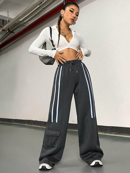 72727# Design Overalls Women&#039;s American Retro Casual Sports Sweatpants