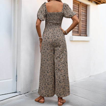 Women's Wide-leg Pants Printed Jumpsuit