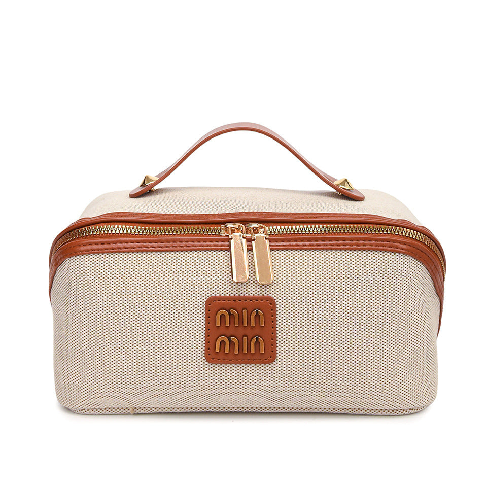 2024 New Vintage Tile Cosmetic Bag Large Capacity Portable Cosmetic Storage Bag Advanced Wash Bag