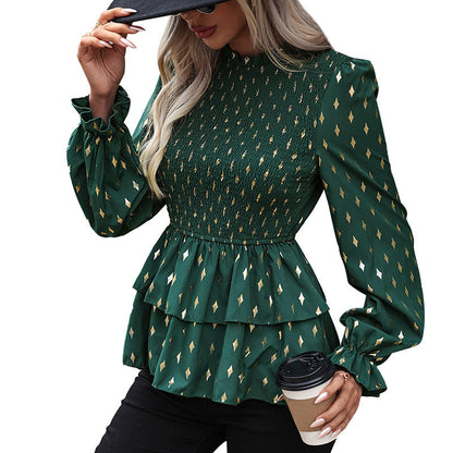 Autumn New Fashion  Women&#039;s Clothing European And American Slim Shirt Long-sleeved Women