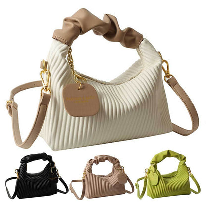 PU Leather Pleated Cloud Small Tote Bag