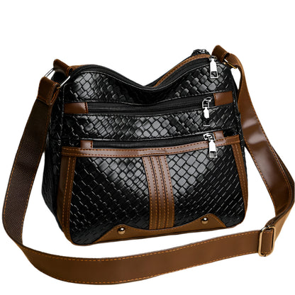 Multi-compartment Woven Single Shoulder Messenger Bag