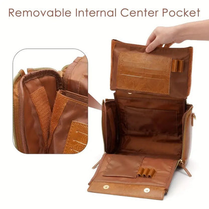 Women's Urban Brown Executive Multifunctional Leather Shoulder Handbag