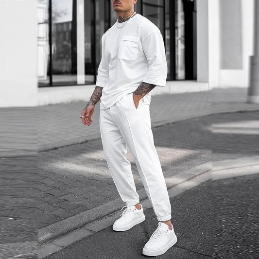 Men's Casual Short-sleeved Trousers Two-piece Suit