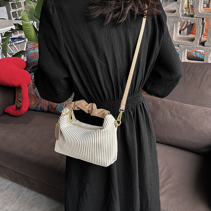 PU Leather Pleated Cloud Small Tote Bag