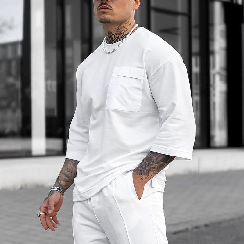 Men's Casual Short-sleeved Trousers Two-piece Suit