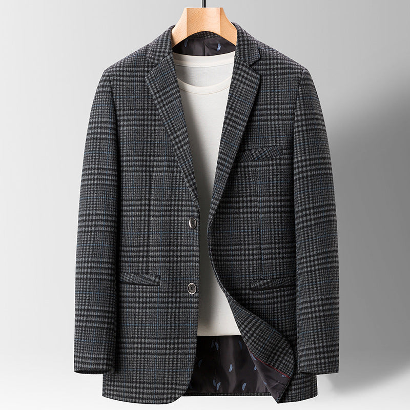 Men's Slim-fit Casual Plaid Blazer