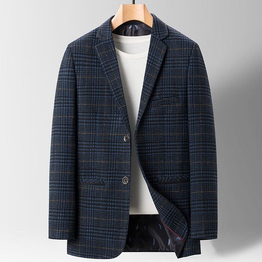 Men's Slim-fit Casual Plaid Blazer