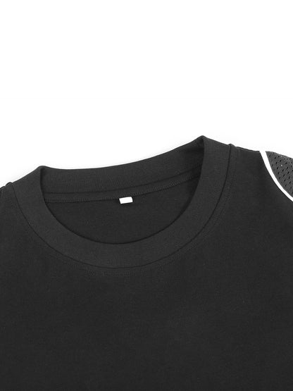 Contrast Piped Panel Unisex T-Shirt
