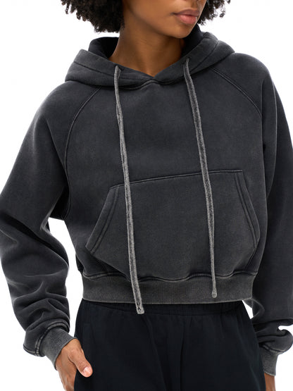 Women's Snow Washed Cropped Hoodie